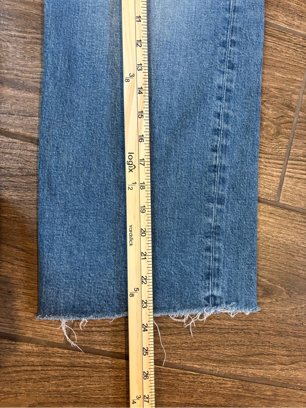 J.Crew Slim Wide Leg Jeans 28 High Rise Cropped Raw Hem Denim - Picture 9 of 10